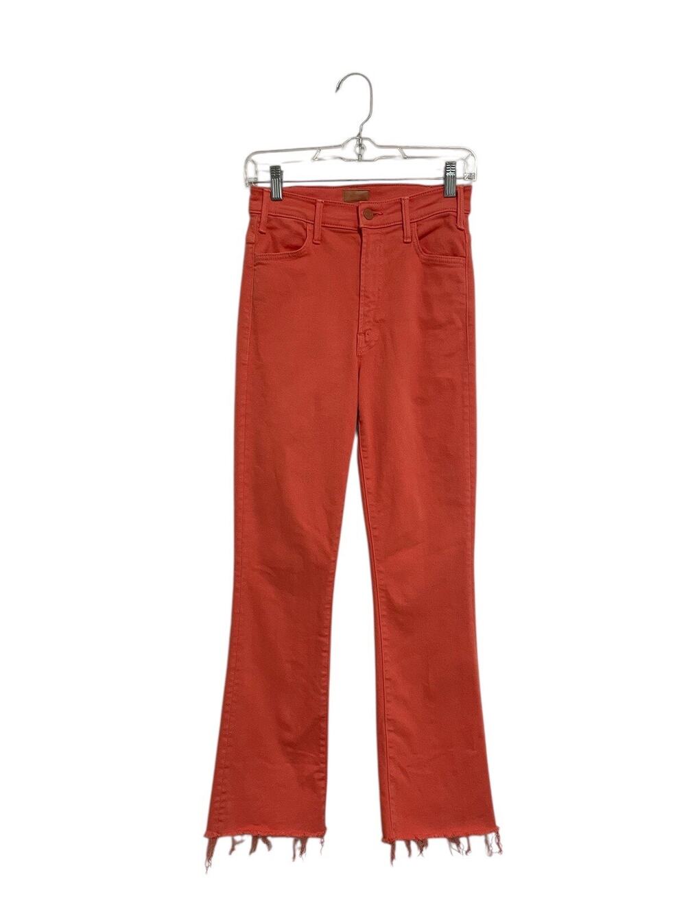 Mother The Hustler Ankle Fray Jeans Orange Second Chance Wash Size 26